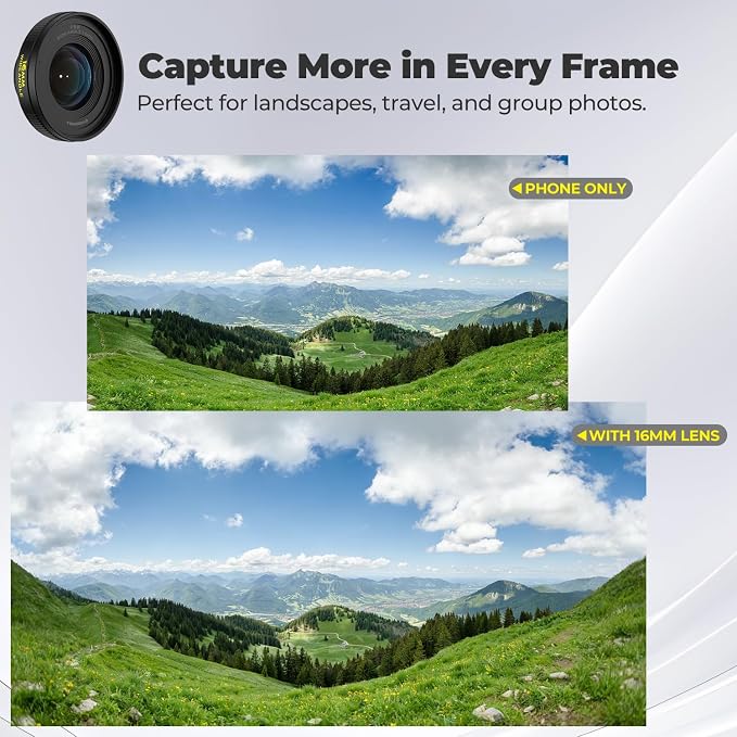 Freewell 16mm Wide Angle Lens for 17mm Mount Phone Case | 105° FOV, Close Focus 0.5m – Perfect for Landscapes, Architecture. - Image 3