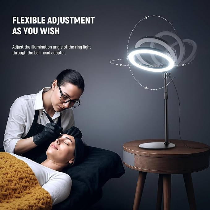 NEEWER 10" 20W LED Ring Light with Desk Stand Phone Holder for iPhone Laptop, Bi Color 2900K-7000K, USB C PD Input, CRI97+ 1660LX/0.5m, Selfie Makeup TikTok Recording Video Conference Lighting, RH10B - Image 7