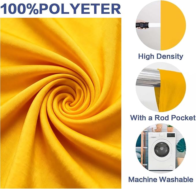 Yellow Photo Backdrop Fabric Professional Photography Background 10x10ft | Seamless Design eliminates Wrinkle Portrait Photography Wedding Dark Theme Decorations - Image 6