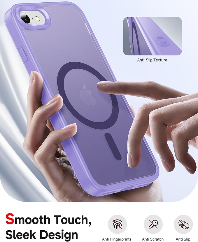 LeYi for iPhone 8-Case Purple: iPhone-SE Phone Cases with [Screen Protector X2+ Camera CoverX2] iPhone 7 Case for Magsafe Magnetic Girls Kids Slim SE3 3rd Generation SE2 2nd iPhone8, Lavender Purple - Image 5