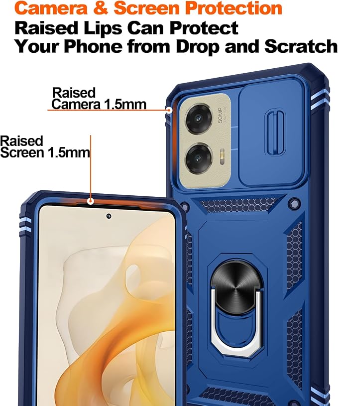 Gritup for Motorola Moto G Stylus 5G 2024 Case: G Stylus 2024 Case with Screen Protector*2 [Magnetic Stand] [Slide Camera Cover] Shock Proof Military-Grade para G Stylus-5G-2024 Blue - Image 4