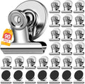 90 Pack Fridge Magnet Refrigerator Magnets, Strong Magnetic Clips Whiteboard Magnets, Magnet Clips Heavy Duty, Clip Magnets for Photo Displays, Home, Office, Classroom (Silver) by WUDIME