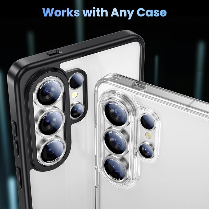 Uyiton for Samsung Galaxy S26 Ultra Camera Lens Protector, Unique Design | Case-Friendly, Ultra-Thin, Military-Grade Sapphire Glass with Aluminum Metal Rear Camera Screen Cover, White - Image 5