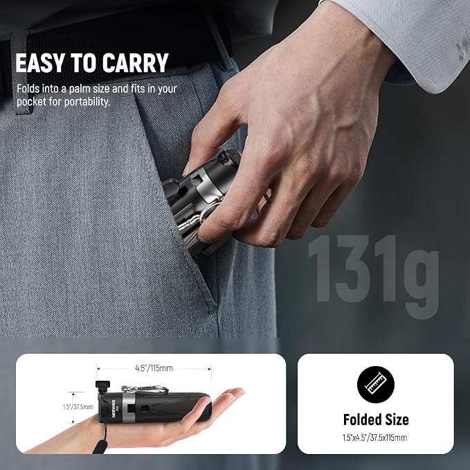 NEEWER Selfie Stick with Detachable Bluetooth Remote Shutter, Lightweight Foldable Travel Tripod for iPhone for YouTube/TikTok Vlogs Live Streaming Photography, Black, P15 - Image 6