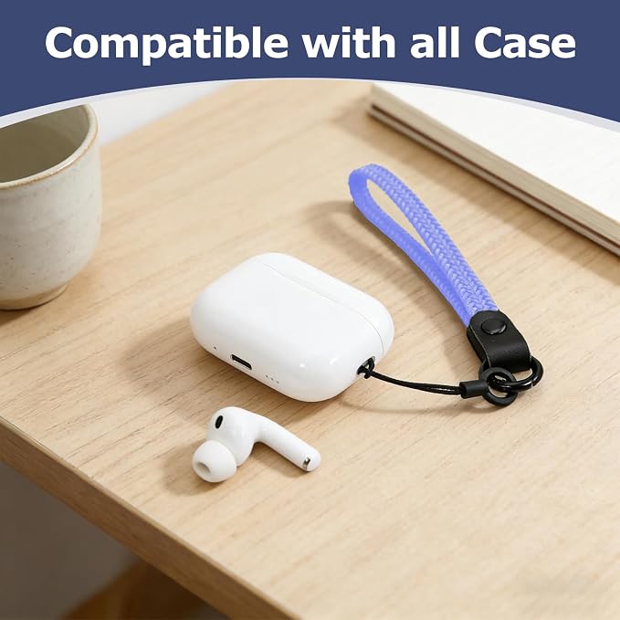 Elastic Nylon Wrist Lanyard for AirPods Case, Anti-Lost Strap for AirPods 1/2/3/Pro/Pro 2 Charging Case, Multi-Functional Wrist Strap for Phones Keys Cameras Small Gadgets, Lavender - Image 3