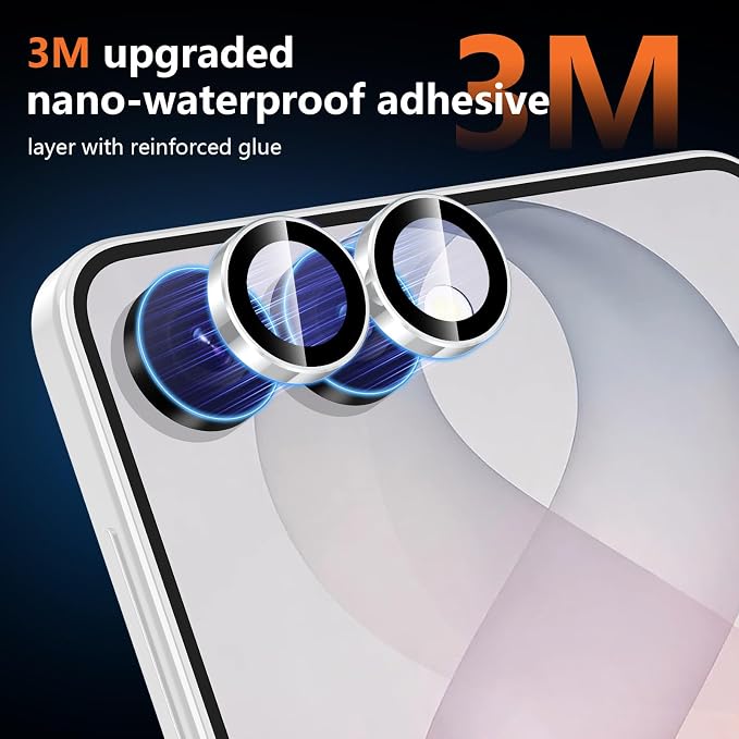 for Samsung Galaxy Z Flip 8 Camera Lens Protector, Individual Metal Ring Tempered Glass Lens Cover, [Strong Adsorption] Scratch Resistant Ultra-Thin HD Clear Lens Cover, 1 Set-Slivery Ring - Image 4