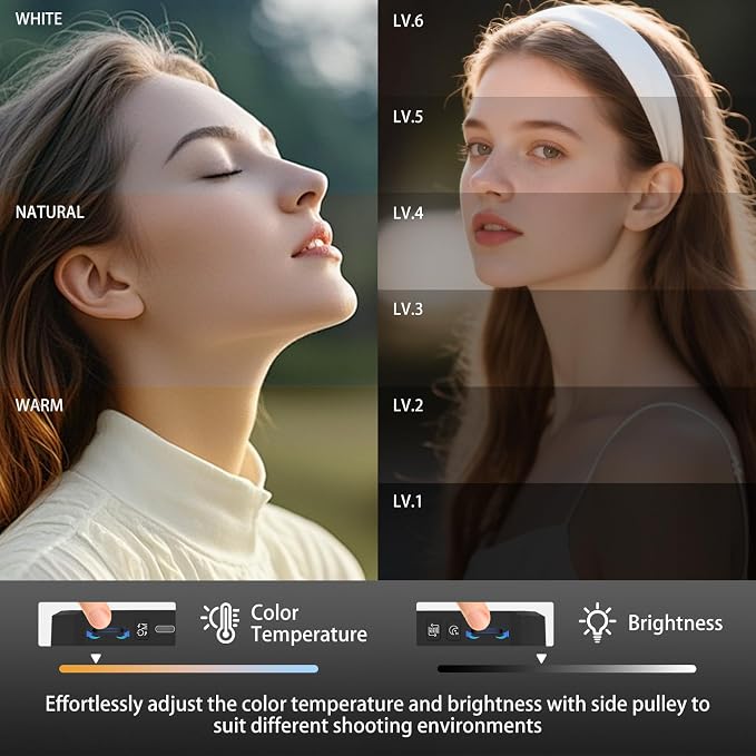 Ailight Magnetic Selfie Light for Phone, 2000mAh Portable Video Conference Lighting with Clip, CRI 98+ 2500K-9000K Rechargeable LED Video Light with Flip-Up Gimbal for Makeup, Photography & Recording - Image 2