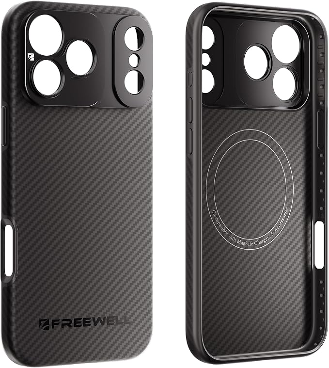 FREEWELL Pro Filmmaker Case for iPhone 17 Pro - Magnetic Filters & 17mm Lens Mount Black | Smartphone filmmaking and protection with MagSafe compatibility and Kevlar construction by Freewell