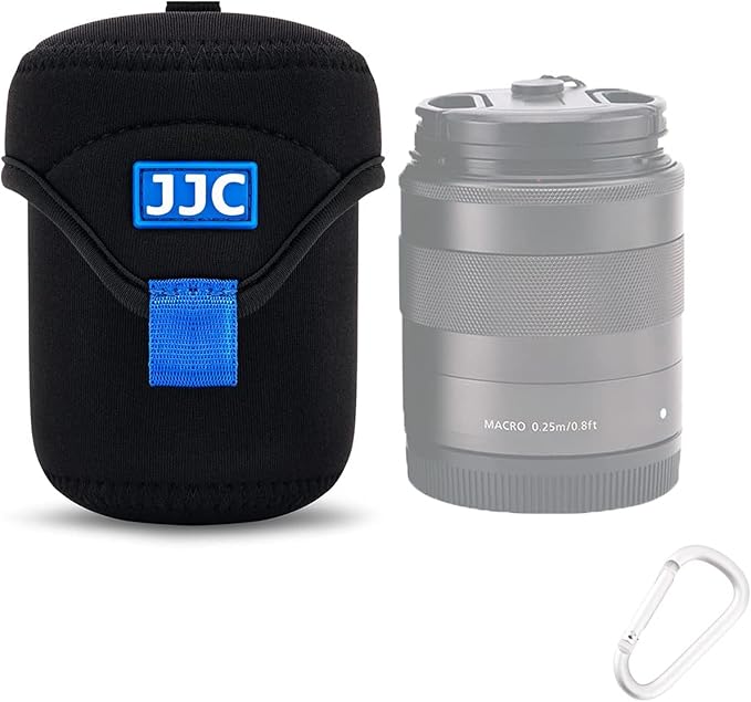 JJC Small Neoprene Camera Lens Pouch Case, Fits Lens up to 2.6 x 3.1inches | Water-Resistnat, Fold Over Closure, Compatible with Canon RF 50mm f/1.8, Sony FE 55mm f/1.8, Sigma 56mm f/1.4 - Image 9