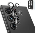 Tensea [3+2PCS for Samsung Galaxy S23 Ultra 5G Camera Lens Protector, 9H Tempered Glass Camera Cover Screen Protector Metal Individual Ring [Installation Tray][Removal tool][Case Friendly]- Black | 9H Tempered Glass Camera Cover Screen Protector Metal ... by Tensea
