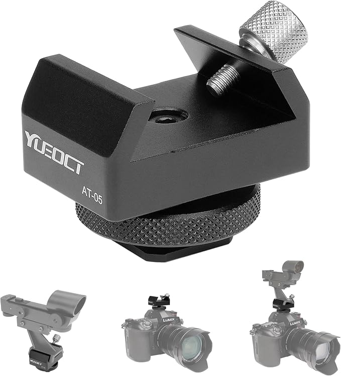 Telescope Mount Adapter Finder Scope Dovetail Base to Camera Hotshoe | Metal Adapter with 1/4" Threaded Hole for Video DSLR Mirrorless Camera Flash Hotshoe Coldshoe Hot Cold Shoe Astrophotography by Yueoct