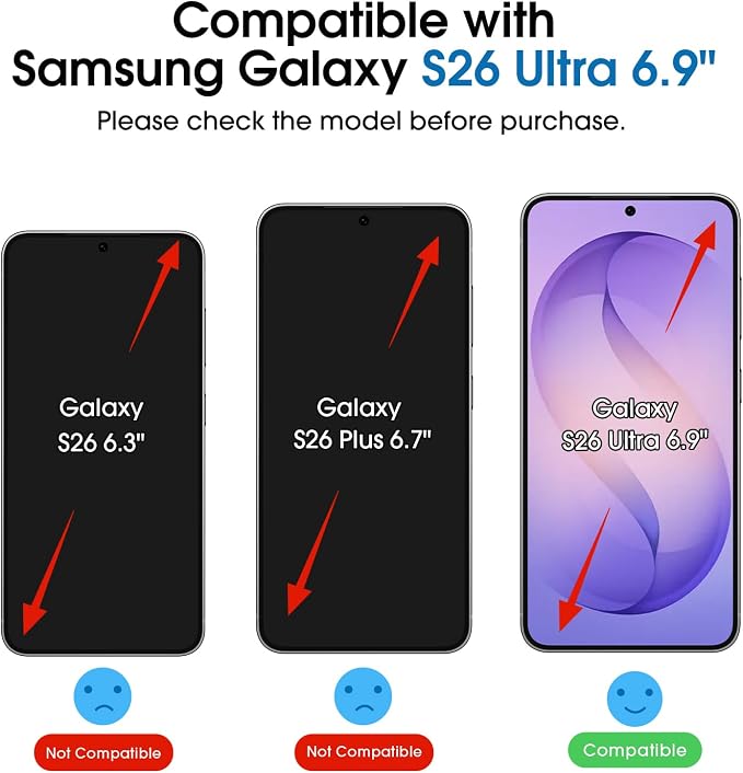 amFilm OneTouch for Samsung Galaxy S26 Ultra Screen Protector TemperedGlass | Auto-Alignment, 30s Install, Bubble Free, Scratch & Drop Protection, HD Clear, Camera Lens Protector, 2+2 Pack (S26U-6.9'') - Image 2