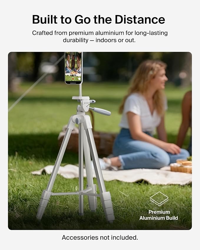 Belkin Stage Creator Tripod Stand, 5.5ft Adjustable, Phone & Camera | Pan-tilt-swivel head, lightweight, for photo, video, vlogging, YouTube, streaming, home, studio, travel - Image 7
