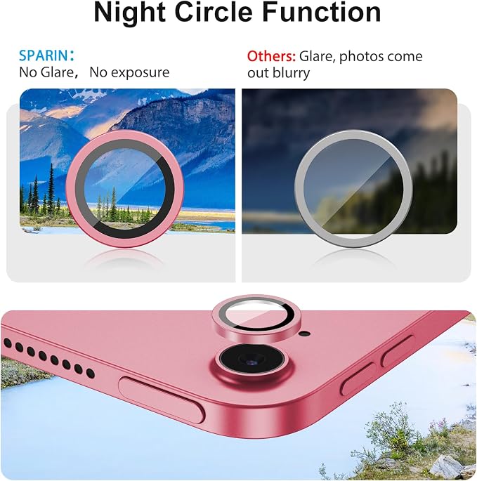 SPARIN 2+2 Pack Screen Protector for iPad (A16) 11th/10th Gen (11”/10.9”) | Tempered Glass + Camera Lens Protector Full Protection, Case Friendly, Anti Scratch, Apple Pencil Compatible-Pink - Image 3