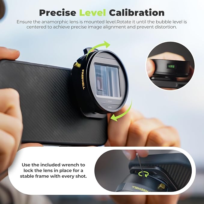 Freewell 1.55x Anamorphic Lens for iPhone & Samsung | 3-in-1 Streak (Neutral, Gold, Blue) - Cinematic Smartphone Lens with Oval Bokeh - Compatible with 17mm Mount Case & Cage - Image 7