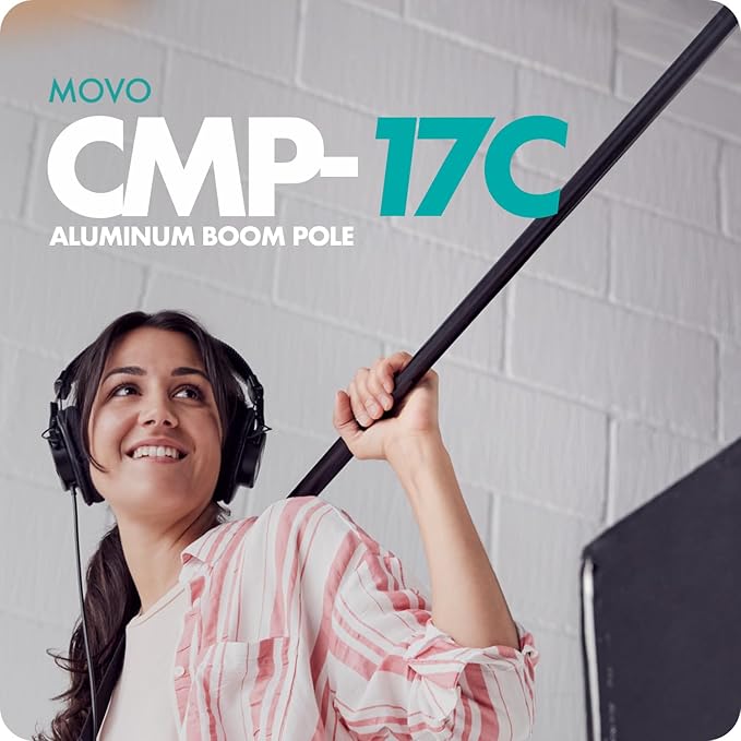 Movo CMP-17C Professional 9.8' Aluminum Boom Pole for Shotgun Microphones with Internal XLR Cable – Compatible with Rode NTG Series, Sennheiser MKE600, Audio-Technica AT875R & More - Image 3