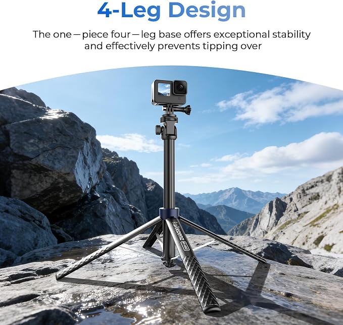 Kaitezenz 0.01s Auto Pop Open Camera Selfie Stick Tripod for DJI Osmo Pocket 4/3, 67" Aluminum Alloy Portable Expandable Stand Tripod Accessory for Gopro Video Recording OSMO Action Camera - Image 4