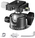 NEEWER Low Profile Camera Tripod Ball Head, 36mm Metal Panorama, GM36 | Compatible with Arca 1/4" Quick Release Plate, for Tripod Monopod Slider DSLR Camera Camcorder, Load Capacity: 33lb/15kg by Neewer