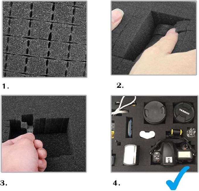 12" Hard Case with Pick Pluck Foam Insert, 13.3 x 10.5 x 4.3 Inch - Watertight Airtight Case for Pistol, Recorder, Camera, Microphone, GoPro - Image 5