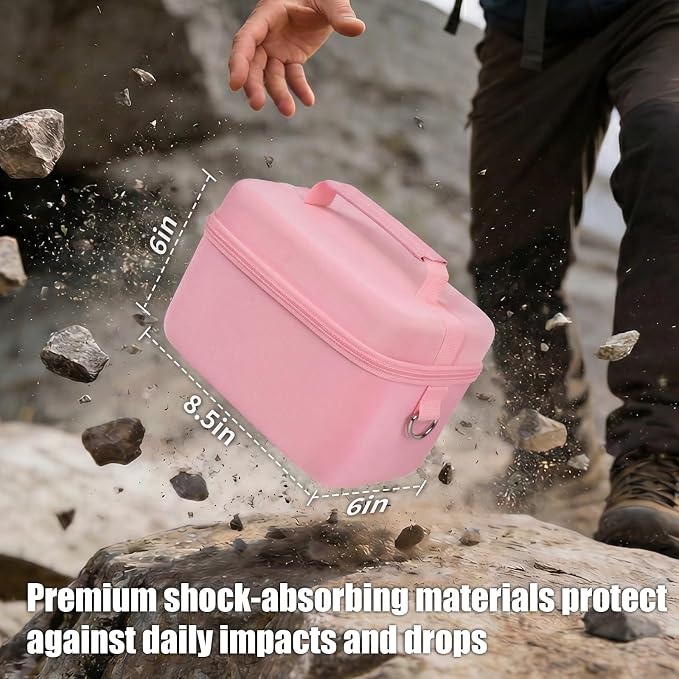 casmilee Camera Case for Sony Alpha ZV-E10 Alpha a6400/ a6700/ a6100/ a6000/ a6600/ a6500 Mirrorless Digital Camera, Hard Travel Bag with a Shoulder Strap for Lens & Accessories (Pink, Large) - Image 6