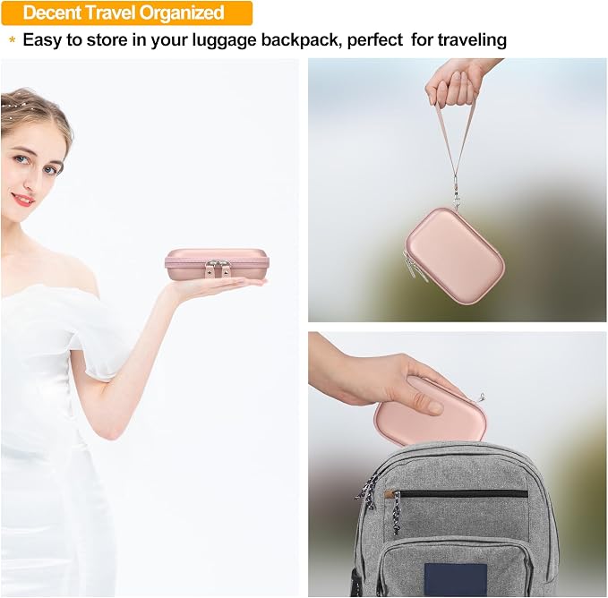 Elonbo Carrying Case for Kodak Step Instant Smartphone Photo Printer, Portable Mini Color Wireless Mobile Print Digital Camera Hard Travel Bag, Picture Printer Storage Holder, Rose Gold+ - Image 6