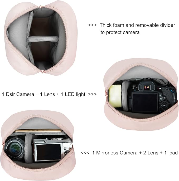 TULLIO Women Camera Bag, Small Lightweight Camera Sling Bag Waterproof DSLR/Mirrorless Crossbody Case with Rain Cover Everyday Shoulder Photgraphy Bag for Photographers - Image 5