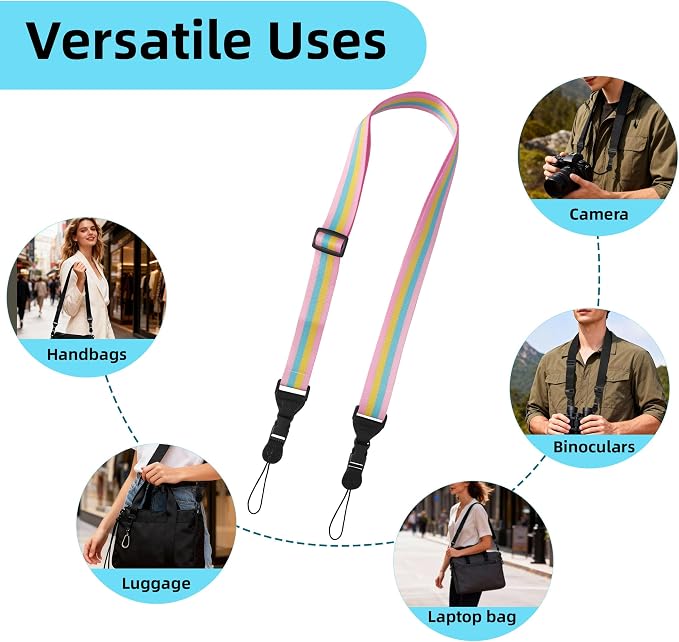 3 Pack Adjustable Shoulder Strap, iPad Strap Nylon Neck Lanyard | for iPad/Samsung Tablet Case,Camera Binocular Crossbody Laptop Luggage Bag - Image 8