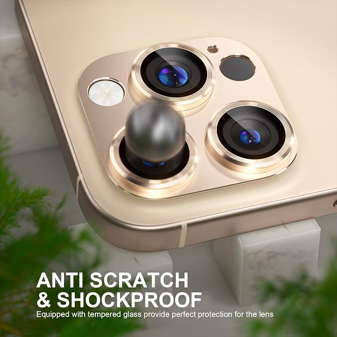 Choiche for iPhone 16 Pro/iPhone 16 Pro Max Camera Lens Protector | Full Camera Cover with 9H Tempered Glass Lens Screen Protector Metal Ring Decoration Accessories (Colorful) - Image 3