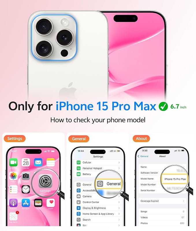 FNTCASE for iPhone 15 Pro Max Case, Fit for Magsafe, Glass Screen Protector | Full Camera Protection, Translucent Matte, 14FT Military Grade Drop Proof, Shockproof Protective Phone Cover, Hot Pink - Image 2