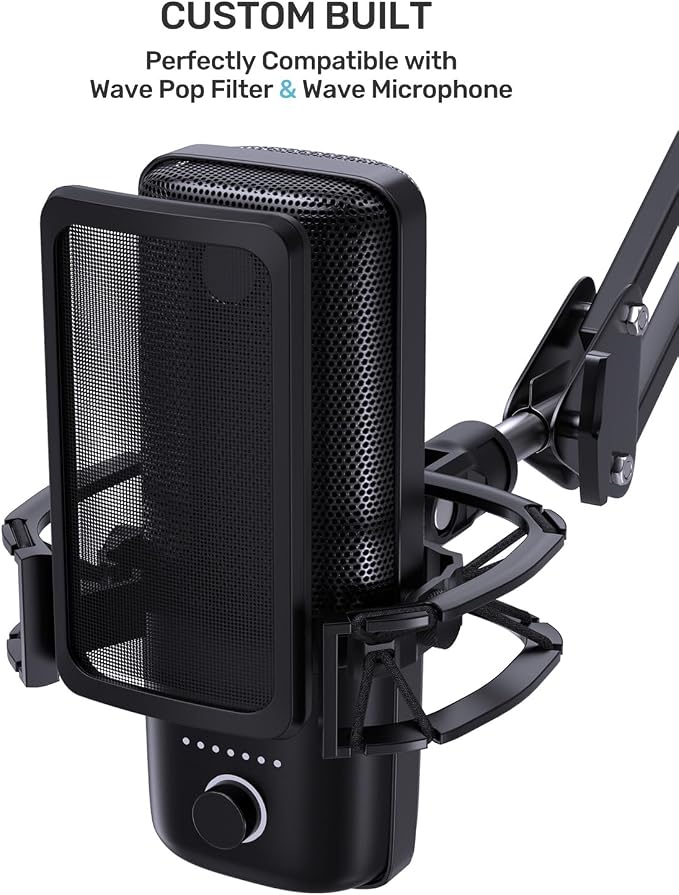 Wave Shouck Mount [Custom Built for Elgato Wave:3/1] Metal Frame Suspension | Anti-Vibration Elastic Suspension, Metal Frame, Holder Clip, with 3/8" & 1/4" Adapter, for Wave 3/1 Mic, Improves Sound - Image 2