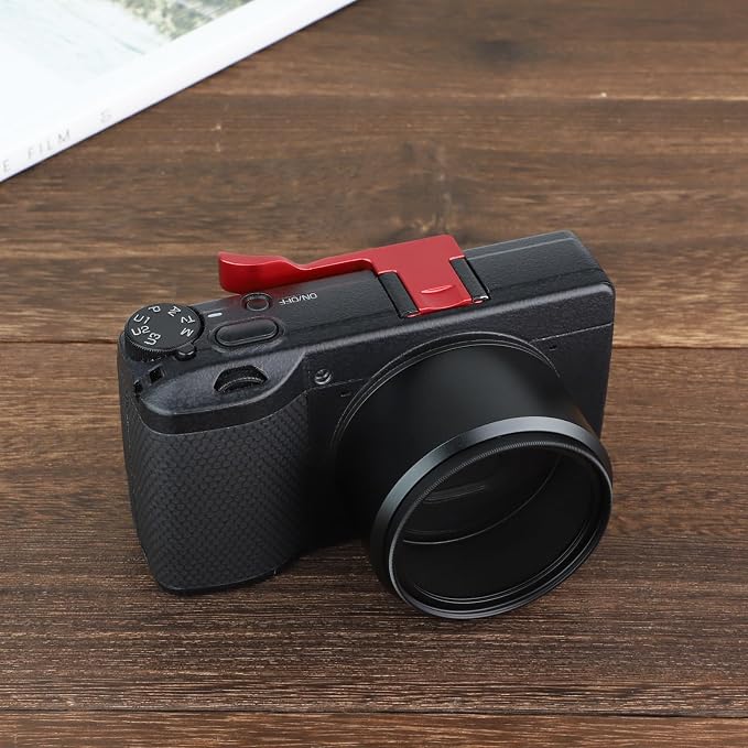 Haoge THB-GR3R Metal Hot Shoe Thumb Up Rest Hand Grip for RICOH GR III GRIII X GR3 GR3X GR IV GR4 Camera Red - Image 3