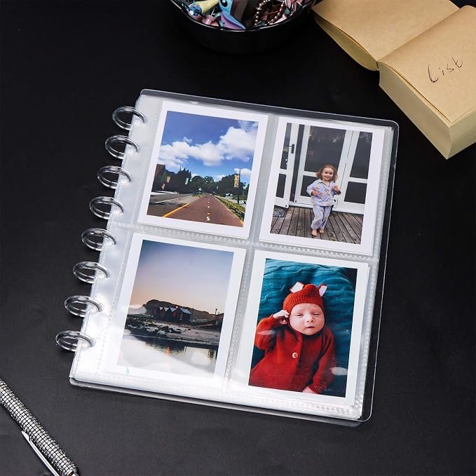 Mogoostry Clear Discbound Album Sheet Protectors 8 Discs 3 x 4 Inch 4 Pockets Inner Page Plastic Protective Sleeves Organizer - Image 6