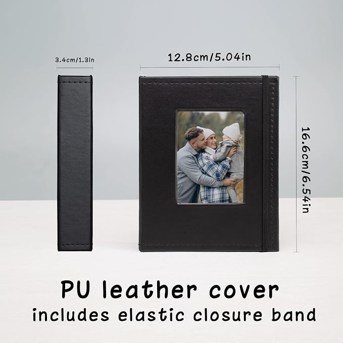 Small Photo Album 4x6, Pack of 2 Leather Photo Book, Each Mini 26-Page Album Holds 52 Photos, Art Presentation Folder for Postcards & Picture Storage - Image 4