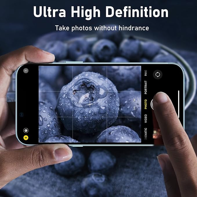 UniqueMe for iPhone 13 Pro/ 13 Pro Max Camera Lens Protector-Sierra Blue | Strong Drop Protection, Not Easy to Fall-off, Metal Ring, Tempered Glass, Rear Camera Screen Cover - Image 7