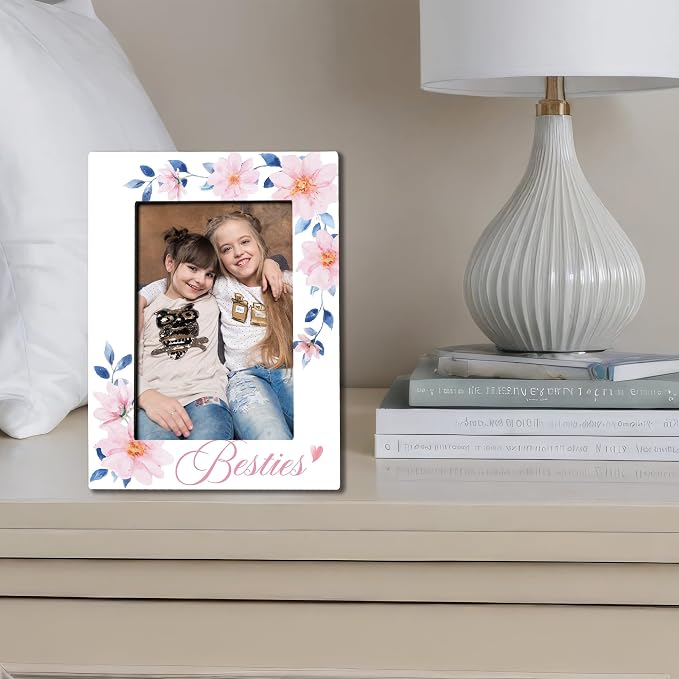 Best Friends Picture Frame 4 X 6 Photo, Friendship Picture Frame With Back Bracket, Desktop Display, Sisters Besties Gifts, Women's Home Office Decor And Accessories -D04 - Image 3