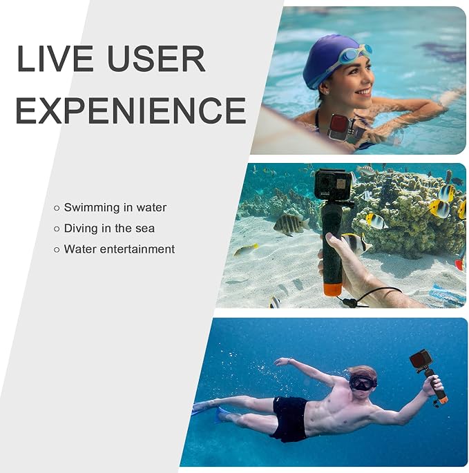 FitStill Waterproof Monopod Floating Hand Grip for Go Pro Hero 13/12/11/10/9/8/7/6/5/4k/max, DJI Osmo Action 6/5 pro/4/3, Insta 360 ace pro 2/X5/X4 Underwater Selfie Stick Grip - Image 7