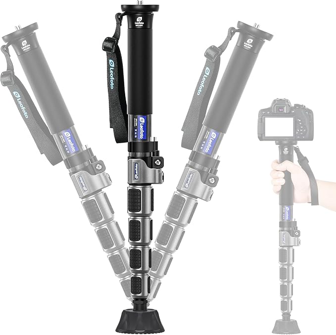 LEOFOTO Carbon Fiber Camera Monopod, Lightweight Travel Monopod with Quick Lock System for DSLR, DV, Video Camcorder, Phone Holder, Weight 0.6kg/1.32lb, Maximum Load 30kg/66lb by TAKINGITFURTHER-LEOFOTO
