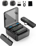 Wireless Lavalier Microphone with 36H Charging Case, Mini Lapel Mic for iPhone Android PC, Plug-and-Play USB-C/Lightning, 165FT Range for Podcast, Live Streaming, Recording by EVINYEP