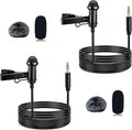 2-Pack Lavalier Microphone for DJI MIC 1/2 & Rode Wireless GO II | 3.5mm TRS Omnidirectional Lapel Mics with 1.5m Cable, Clear Sound Pickup, Ideal for Vlogging, Live Streaming, Interviews by Unknown
