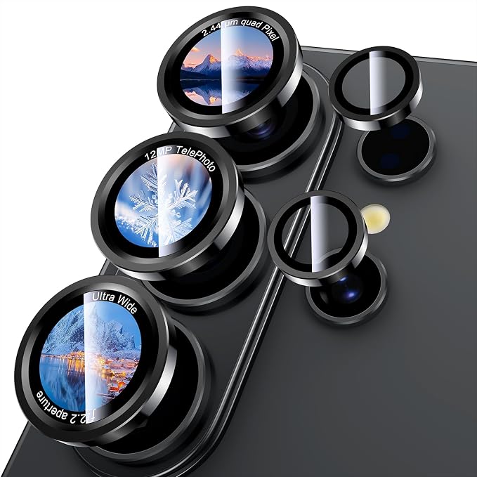 Uyiton for Samsung Galaxy S26 Ultra Camera Lens Protector, Unique Design | Case-Friendly, Ultra-Thin, Military-Grade Sapphire Glass with Aluminum Metal Rear Camera Screen Cover, Black - Image 8