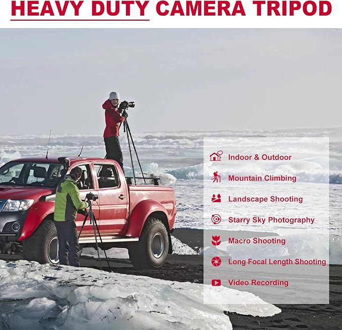 Victiv 80/85 inches Heavy Duty Tripod for Camera and Phone, 85" Camera Monopod Tripod, DSLR Binoculars Spotting Scope Camcorders Video Tripod Stand, 360 Degree Ball Head, 35 lbs Loads | Tripod Stand for DSLR Binoculars Spotting Scope Camcorders Video, ... - Image 4