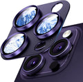 Camera Lens Protector for iPhone 16/15/14 Pro Max & 16/15/14 Pro | Deep Purple, Aluminum Alloy, 9H+ Glass Camera Cover, Nano Reinforced Adhesive, Anti-Drop, Anti-Scratch, Case Friendly by WumigooProducts