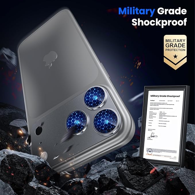 WSKEN for iPhone 17 Pro Max Camera Lens Protector - Military Grade Design | Strong Adhesion, Daily Shatterproof, Metal Aluminum Alloy Tempered Glass Camera Screen Protector, Grey - Image 4