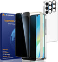 for Samsung Galaxy A16 Privacy Screen Protector Camera Lens Protector | 2+2 Pack, Anti Spy, 9H Tempered Glass,Fingerprint Unlock, Full Coverage, Anti-Scratch, Round Edge, Bubble Free, Easy Install by RXNMH