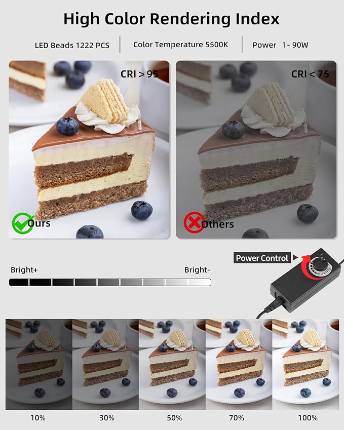 Portable Light Box Photography 20"x 20" Upgrade Dimmable Photo Soft Box | Large Studio for Jewelry & Small Products. 1222 CRI97 LEDs True Color, Dimmable. Sturdy Build, 4 Backdrops, 10s Fold Setup - Image 2