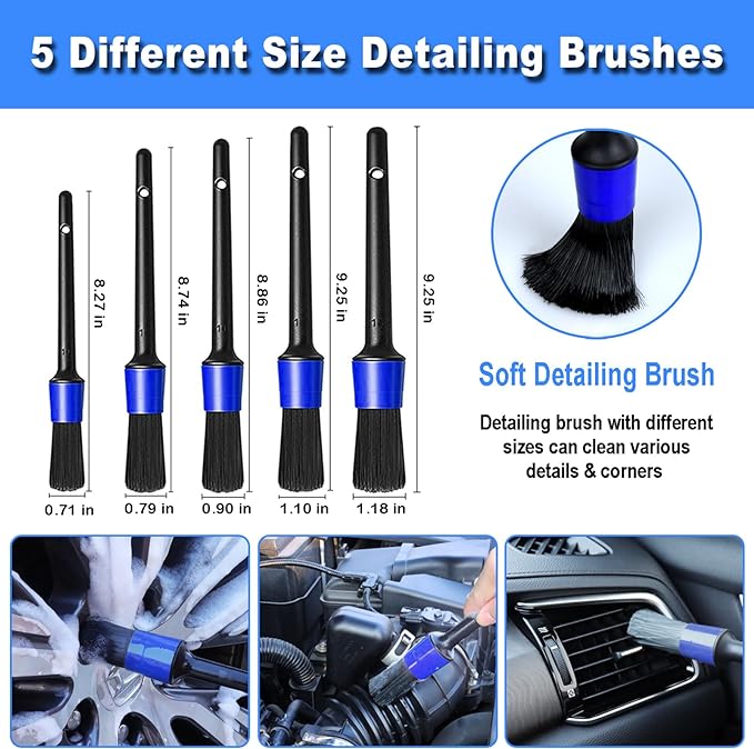 Windshield Cleaner Tool, Car Interior Detailing Cleaning Brush Kit | Car Detailing Brushes, Car Cleaning Gel, Car Cleaning Supplies Tools Accessories for Women, Men, Interior - 15Pcs - Image 3