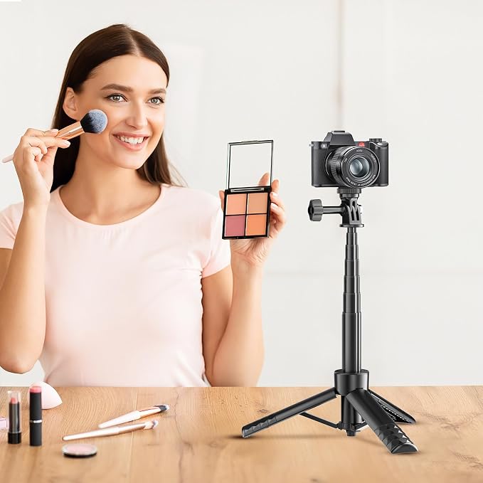 25 Inch Magnetic Selfie Stick Tripod, 5-in-1 Compact Phone and Camera Stand with 1/4-Inch Adapter, Lightweight Travel Grip for iPhone, Osmo Pocket 3, Action Cameras and Vlogging - Image 7