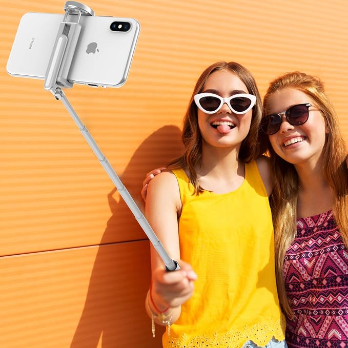 ATUMTEK Selfie Stick Tripod, 3-in-1 Extendable Aluminum Phone Tripod with Detachable Bluetooth Remote, Compatible with iPhone 17/16/15/14/13/12/11/11 Pro/XS Max/XR and Samsung Smartphones, White - Image 7