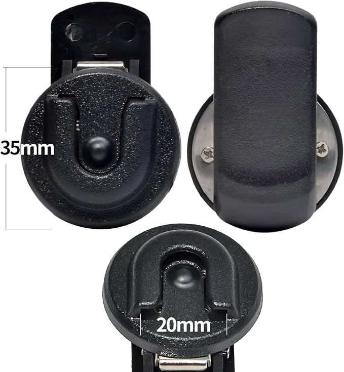 Universal Ham CB Radio Microphone Hanger, Round Knob Mic Holder Mount with Back Clip for Motorola HLN9073B CDM1250 CDM750 GM300 M1225 GM3688 GTX800 Kenwood TK768G TK868G TM471A Two Way Radios - Image 2