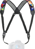 USA Gear DSLR Camera Strap Chest Harness with Quick Release Buckles, Geometric Neoprene Pattern and Accessory Pockets - Compatible with Canon, Nikon, Sony Point and Shoot and Mirrorless Cameras by USAGEAR